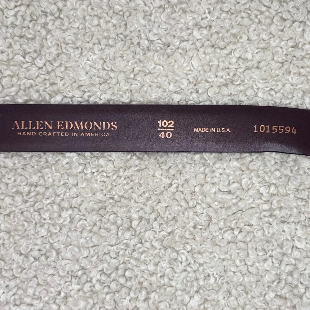 Allen Edmonds Glass Avenue Dress Belt Cigar Brown Mens 40 Made in USA
